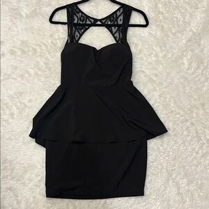 Chic Black Peplum Mini Dress